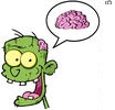 _zombie_head_cartoon_character_and_speech_bubble_with_brain_112694656